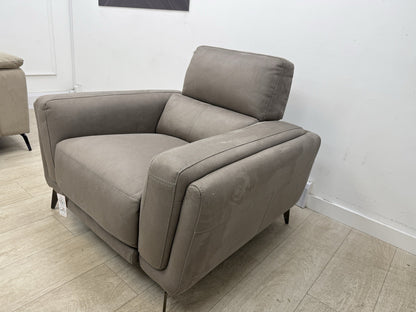 DFS San Mateo Power Recliner Armchair In Pewter Fabric