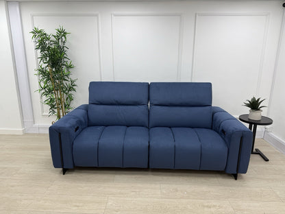 Italia Living 3 Seater Power Recliner Sofa In Luna Blue