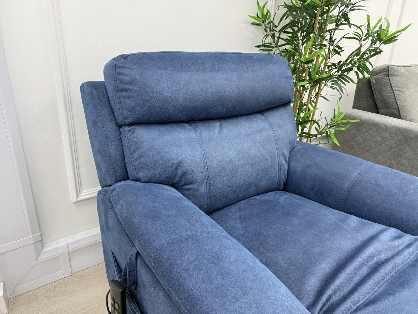 DFS Ronan Power Lift And Rise Chair In Arizona Blue Fabric