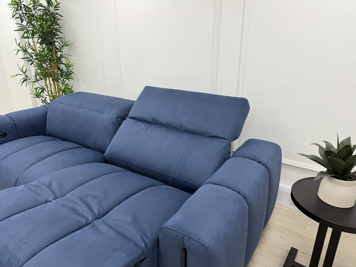 Italia Living 3 Seater Power Recliner Sofa In Luna Blue