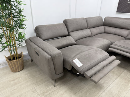 DFS San Mateo Power Recliner Corner Sofa In Arizona Pewter Fabric