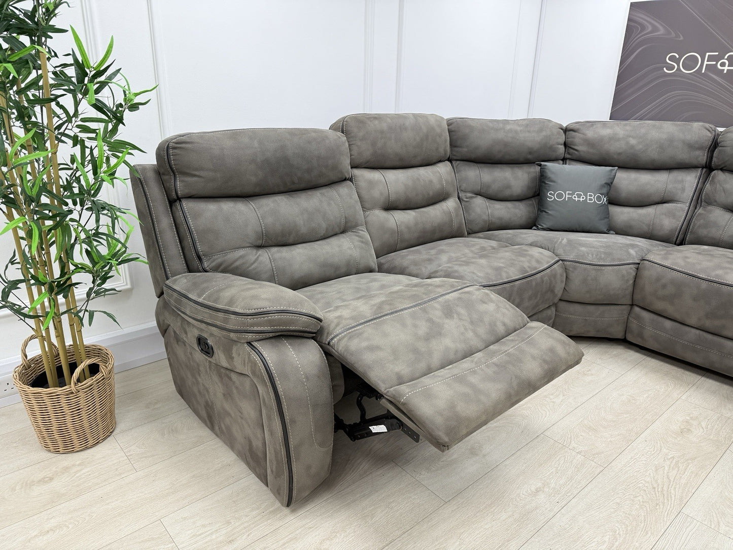 DFS Noah Power Recliner Corner Sofa In Grey