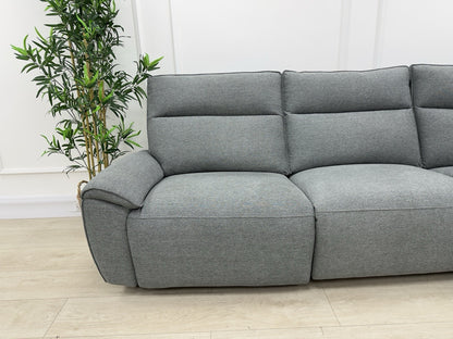DFS Aussie Power Recliner Corner Sofa In Grey Fabric
