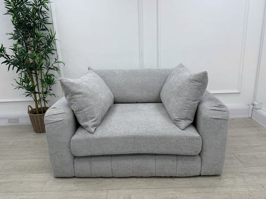 Sofology The Westwood Loveseat Cuddle Chair In Teddy Chenille Silver Mix