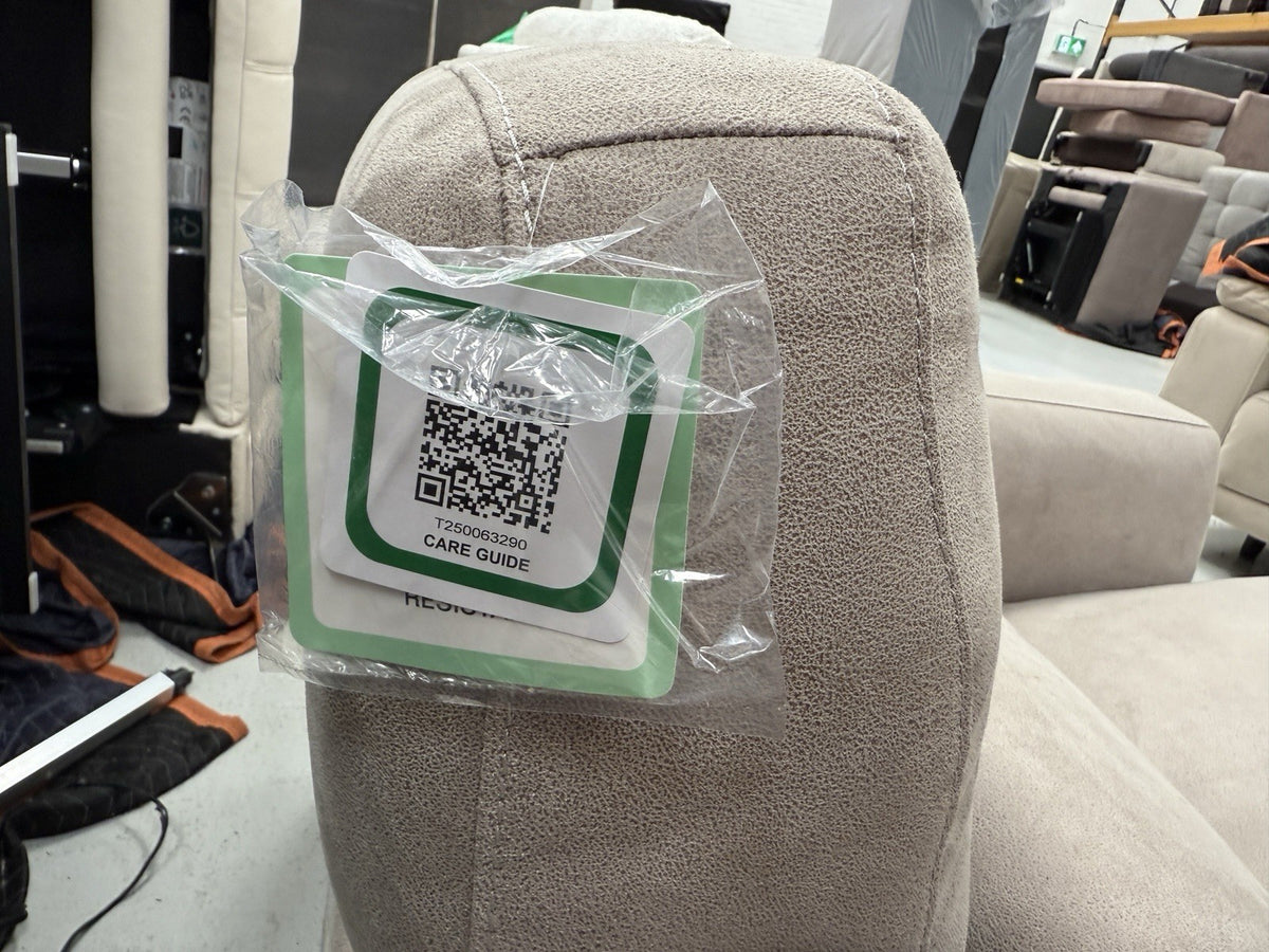 DFS San Mateo Power Recliner Chair In Stone Fabric