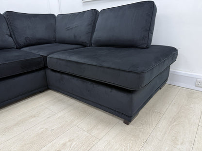 DFS Orka Velvet Corner Sofa In Black