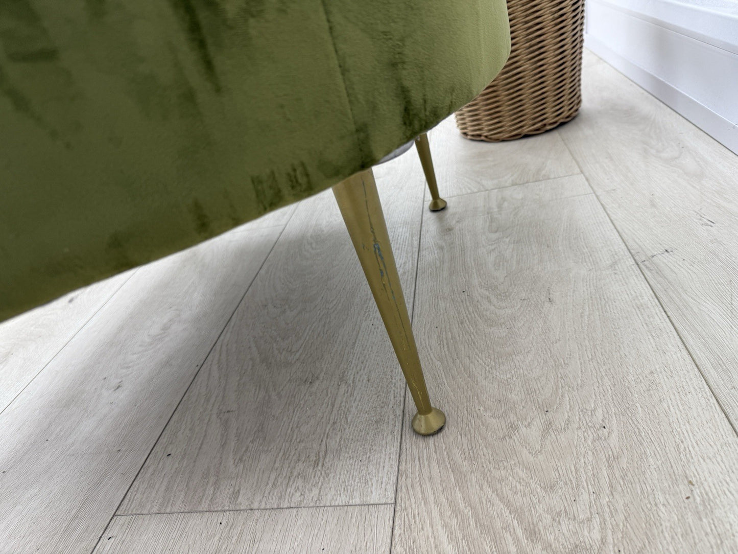 DFS Enhanced Accent Chair In Olive Velvet Fabric