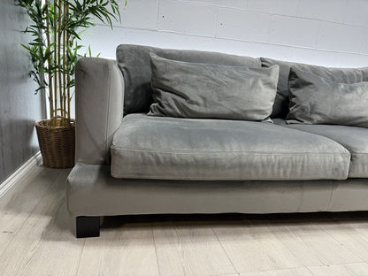 DFS Dwell Lugano Velvet Corner Sofa In Grey - Delivery Available