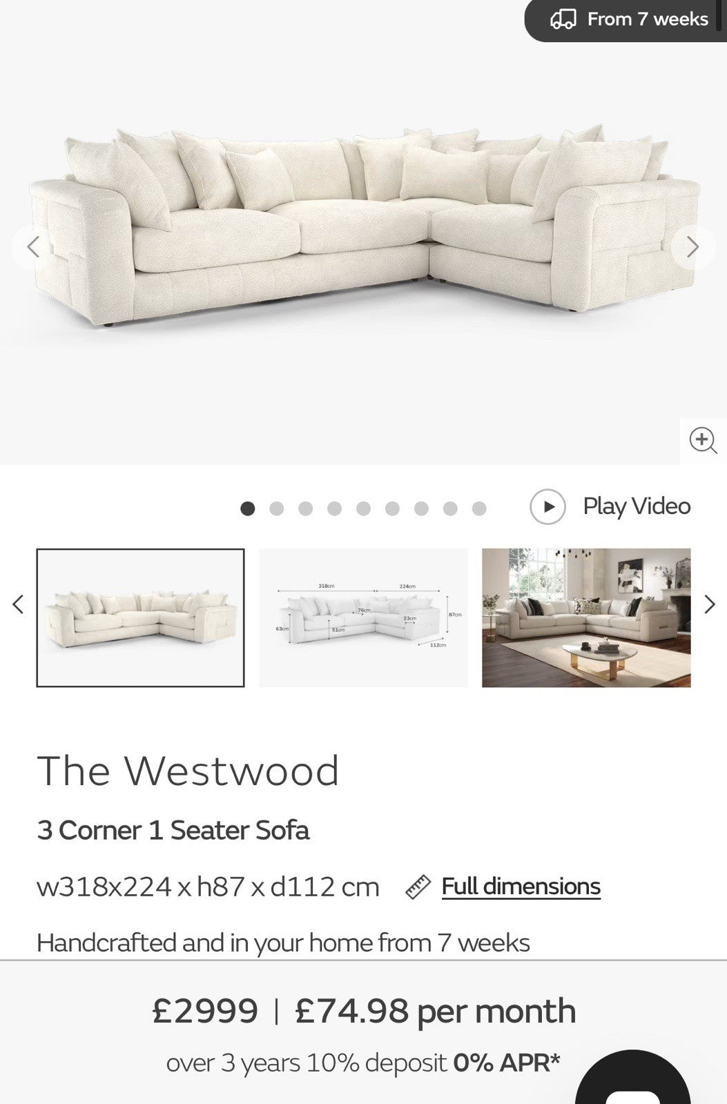 Sofology The Westwood Corner Sofa In Ecru Boucle Fabric