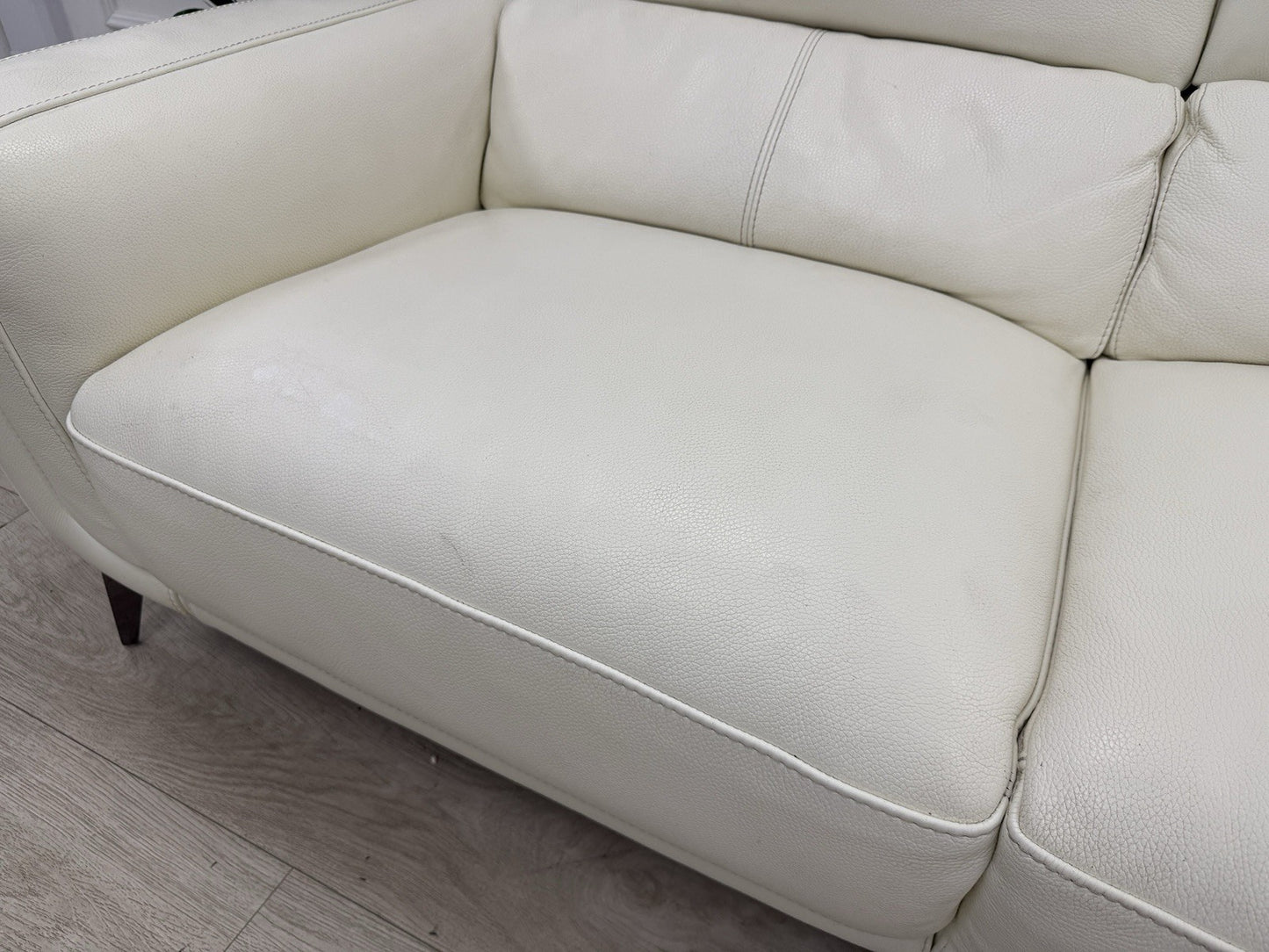 DFS San Antonio Power Recliner Corner Sofa In Snow Leather