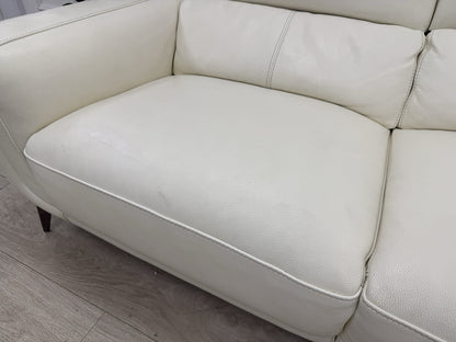 DFS San Antonio Power Recliner Corner Sofa In Snow Leather