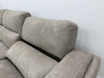 DFS San Mateo Power Recliner Corner Sofa In Stone Fabric
