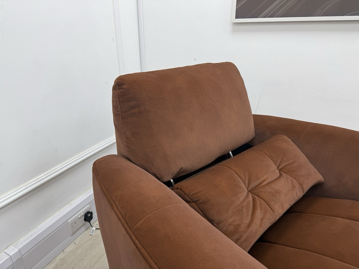 DFS Elektra Power Recliner Sofa, Armchair & Footstool Set In Burnt Orange