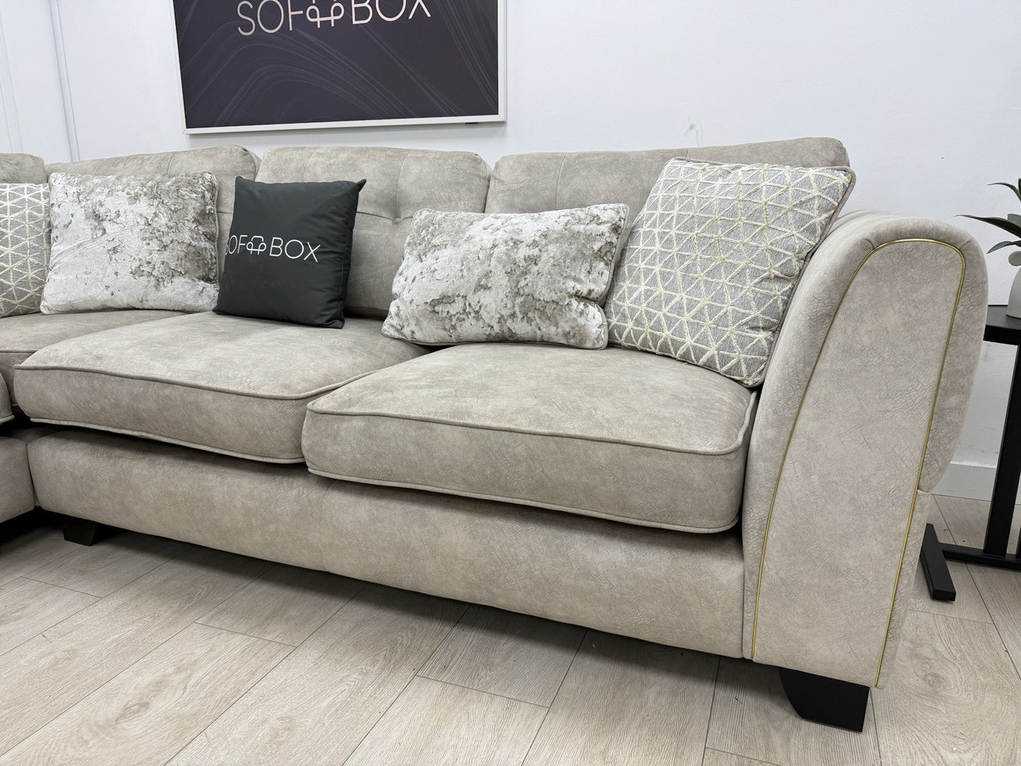 Furniture Village Mariah Corner Sofa & Armchair Set In Cream