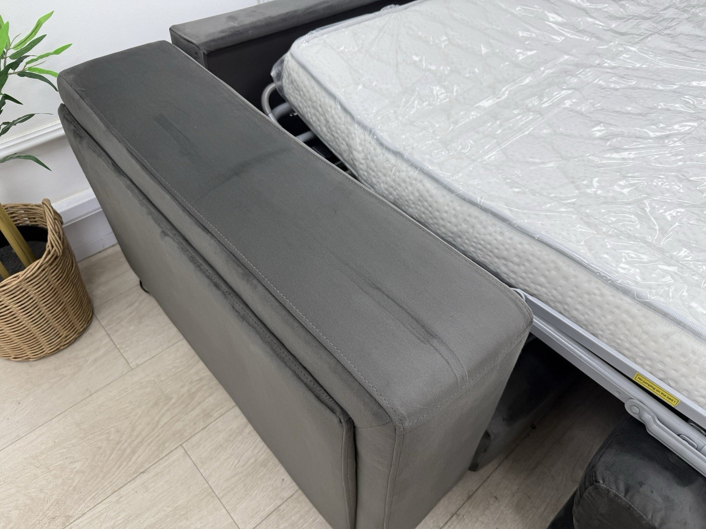 DFS Wander Power Recliner/Sofa Bed 4 Seater Sofa In Charcoal Velvet Fabric