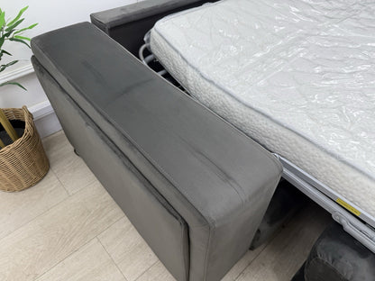 DFS Wander Power Recliner/Sofa Bed 4 Seater Sofa In Charcoal Velvet Fabric