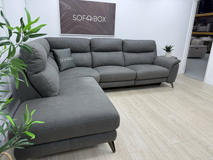 Furniture Village Contempo Power Recliner Corner Sofa In Charcoal Grey