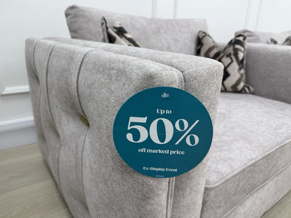 Sofology Titan Fabric Loveseat Full Back in Marina Stone/Stone Mix