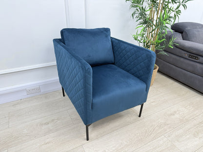 DFS Tub Accent Chair In Blue Velvet