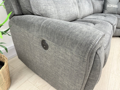 Harvey's Brooklyn 3 X Power Recliner Corner Sofa In Charcoal