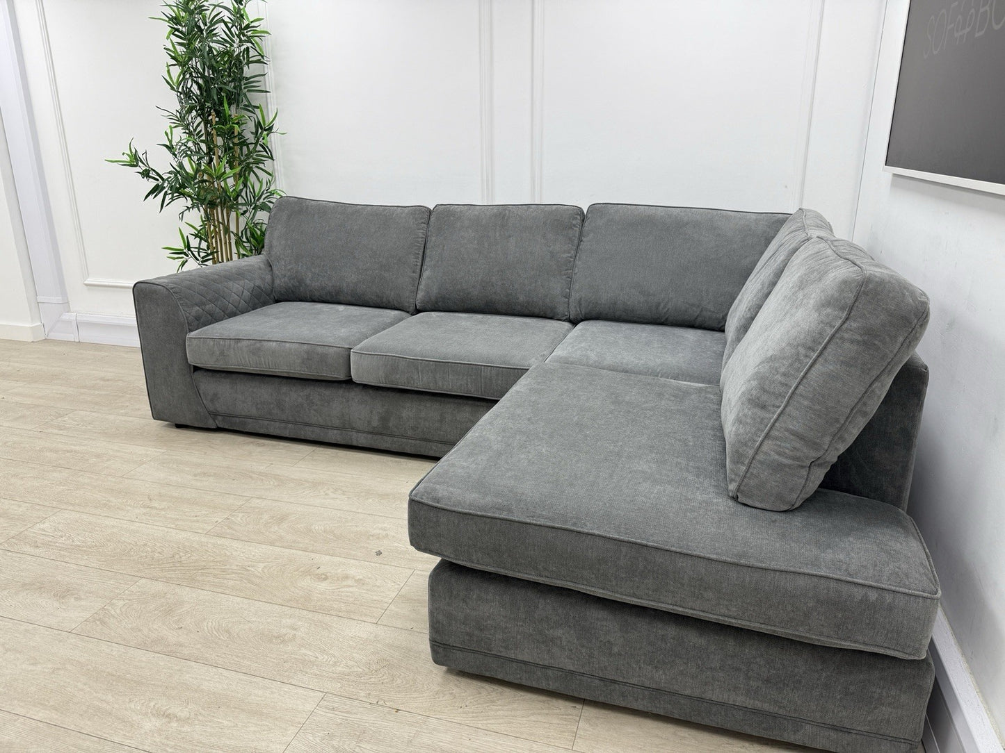DFS Orka Corner Sofa In Graphite Grey Fabric