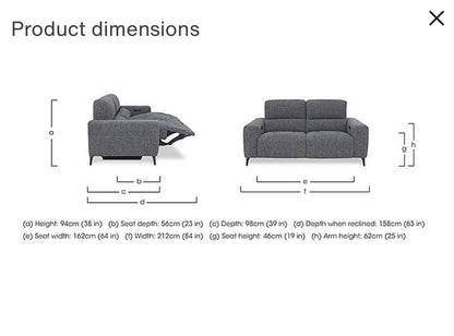 Furniture Village New York Power Recliner 3 Seater & Chair Set In Navy Velvet