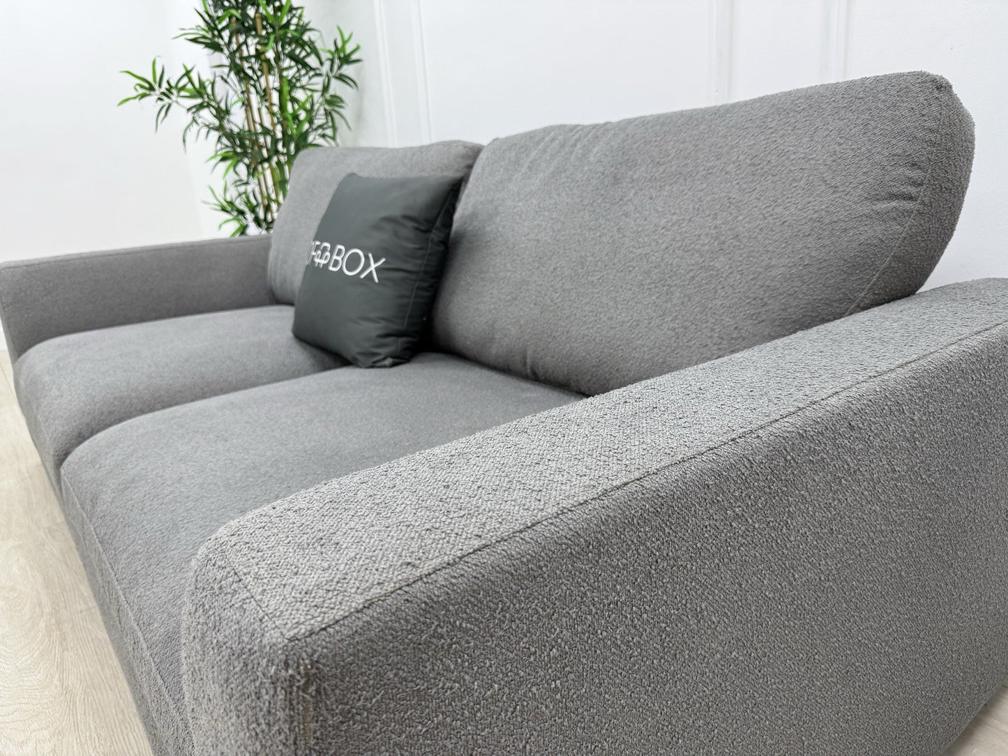 DFS Calix 3 Seater Sofa In Grey Bouclé Fabric