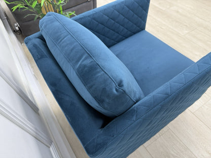 DFS Tub Accent Chair In Blue Velvet