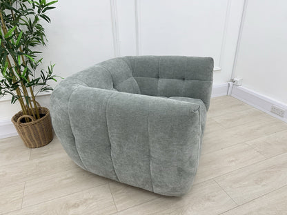 Sofology Lunar Swivel Chair In Textured Chenille Seafoam