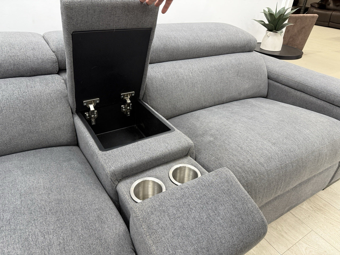 DFS Hike / Wander Storeaway Power Recliner Corner Sofa In Grey