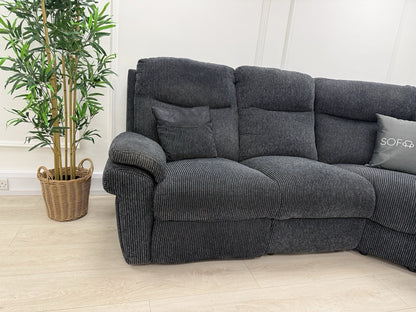 La-Z-Boy Tamla Power Recliner Corner Sofa In Black Fabric