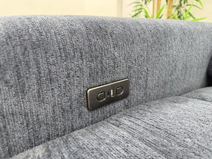 DFS Steller Power Recliner 3 Seater L Shape Sofa In Midnight Navy Fabric