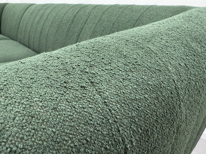 DFS Enhanced Corner Sofa In Green Bouclé Fabric