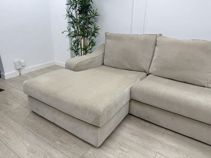 DFS Maura Left Hand Facing Large Chaise Sofa In Natural Fabric