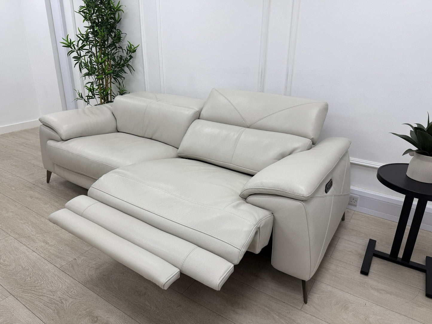 DFS Caldo 3 Seater Power Recliner Sofa In Fossil Leather