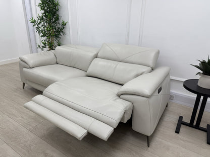 DFS Caldo 3 Seater Power Recliner Sofa In Fossil Leather