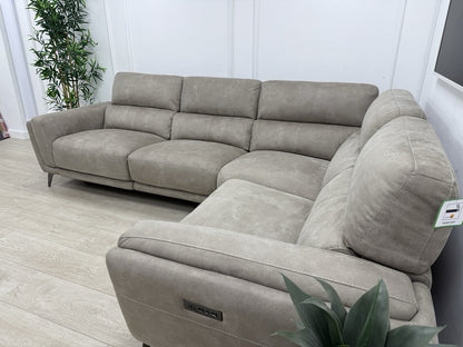DFS San Mateo Power Recliner Corner Sofa In Arizona Stone Fabric