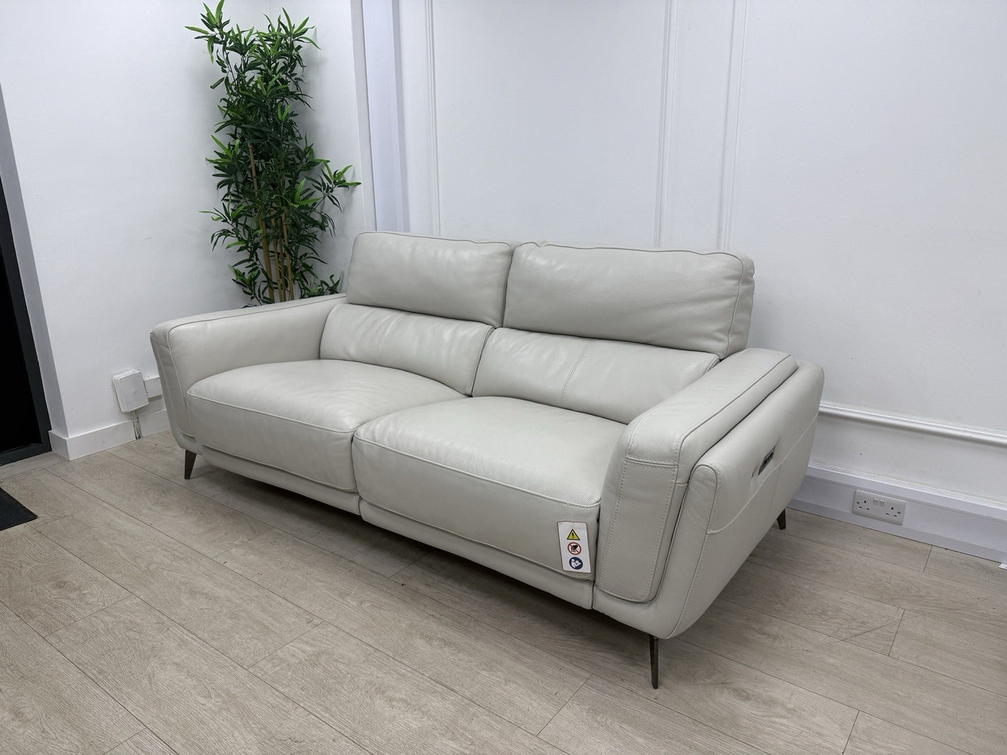 DFS San Antonio 3 Seater Power Recliner Heated Sofa In Fossil Leather