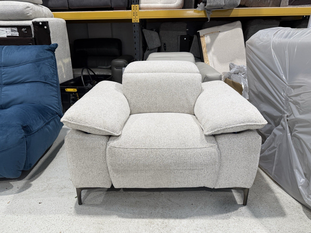DFS Valetta Power Recliner Armchair In Natural Fabric