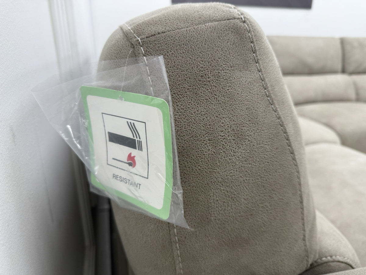 DFS San Mateo Power Recliner Corner Sofa In Stone Fabric