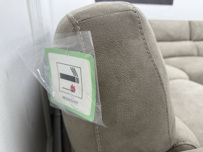 DFS San Mateo Power Recliner Corner Sofa In Stone Fabric