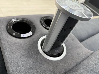 Sofology Renato 2.5 Seater Sofa Recliner Console Unit In Flecked Charcoal