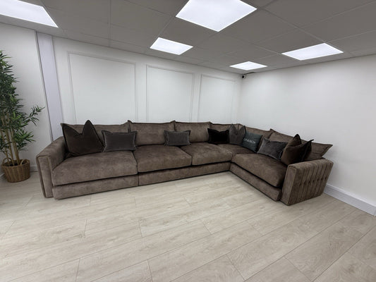 DFS Devine XL Corner Sofa In Chocolate