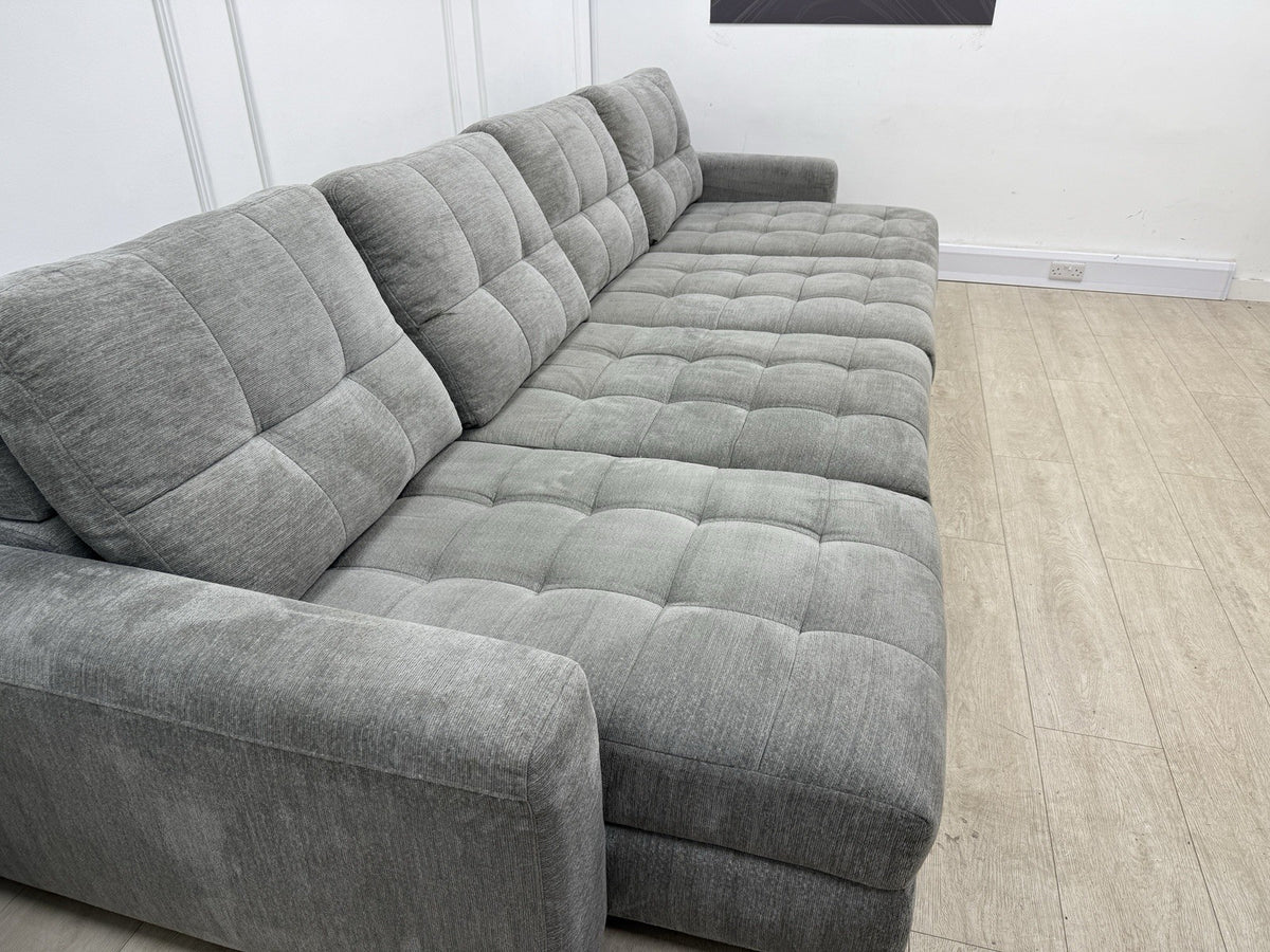 DFS Steller U Shape Power Slider Sofa In Mist Grey