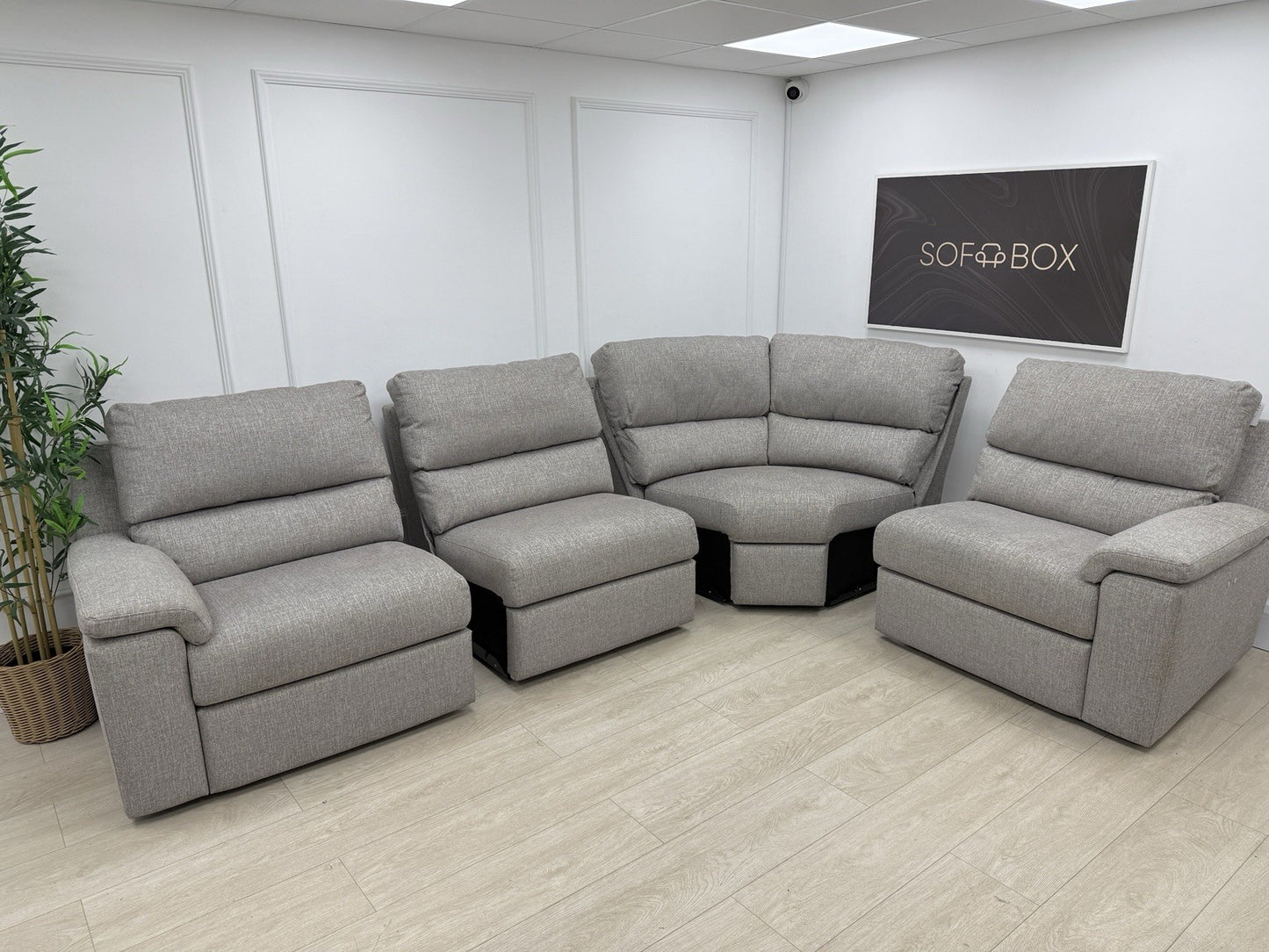 G Plan Taylor Power Recliner Corner Sofa In Tropic Ash Fabric