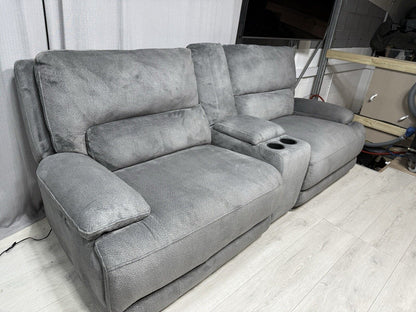 DFS Mallow Express 3 Seater Power Recliner Sofa Set & Console Unit X2 RRP £2796