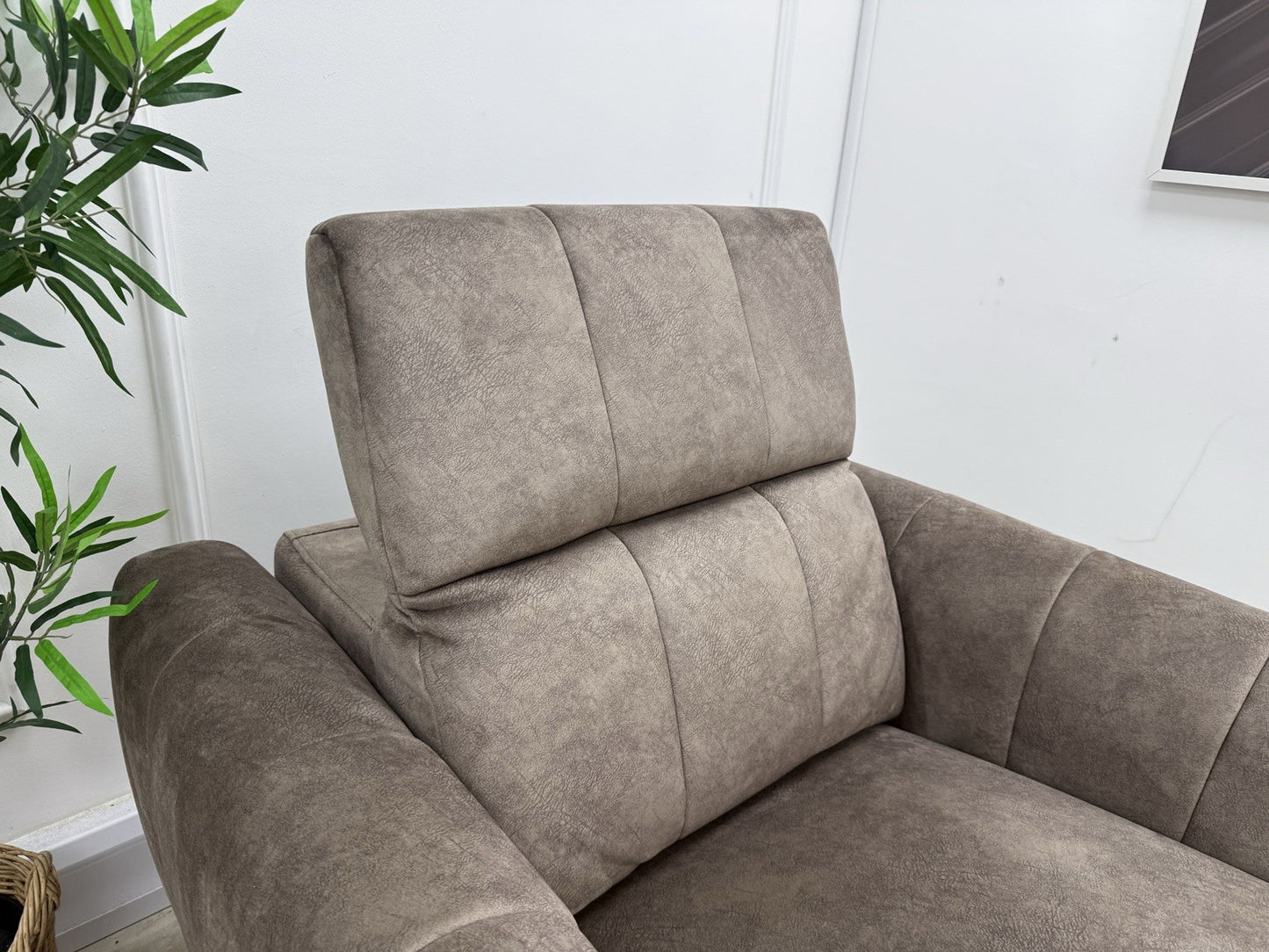 DFS Lidia Power Recliner Chair In Mayson Truffle Fabric