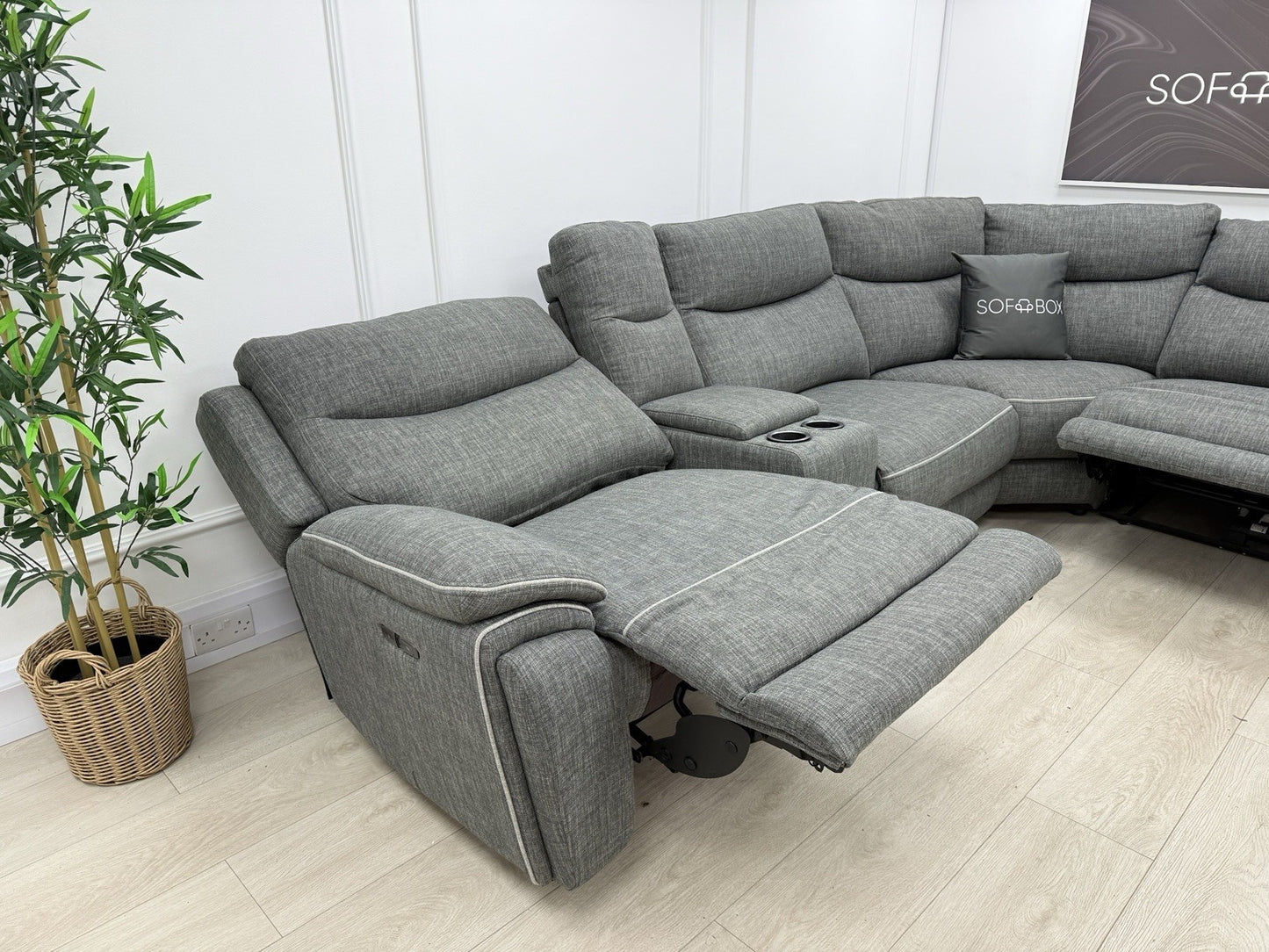 DFS Trek Power Recliner Corner Sofa In Charcoal