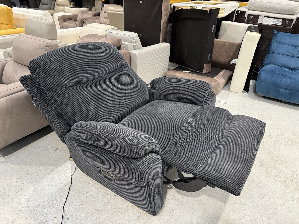 La-Z-Boy New Tamla Power Recliner Cuddler Chair In Aspen Black Fabric
