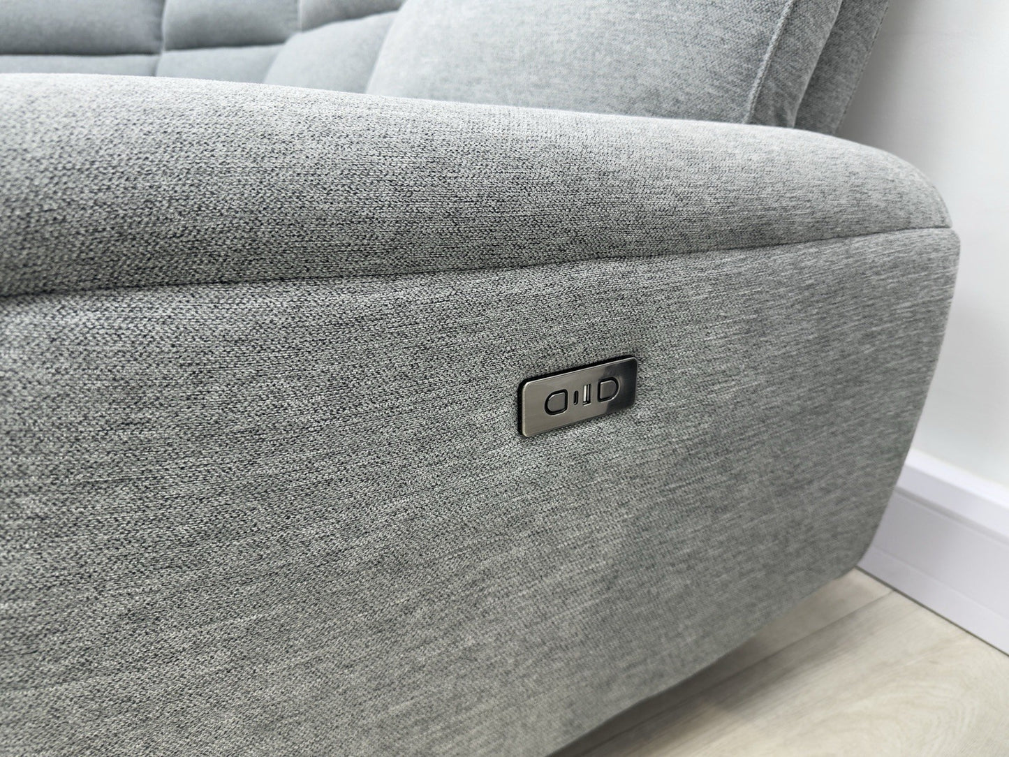 DFS Aussie Power Recliner Corner Sofa In Grey Fabric